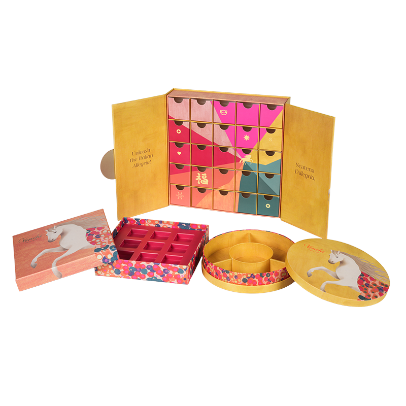 Жесткая двухдверная упаковочная коробка для шоколада.