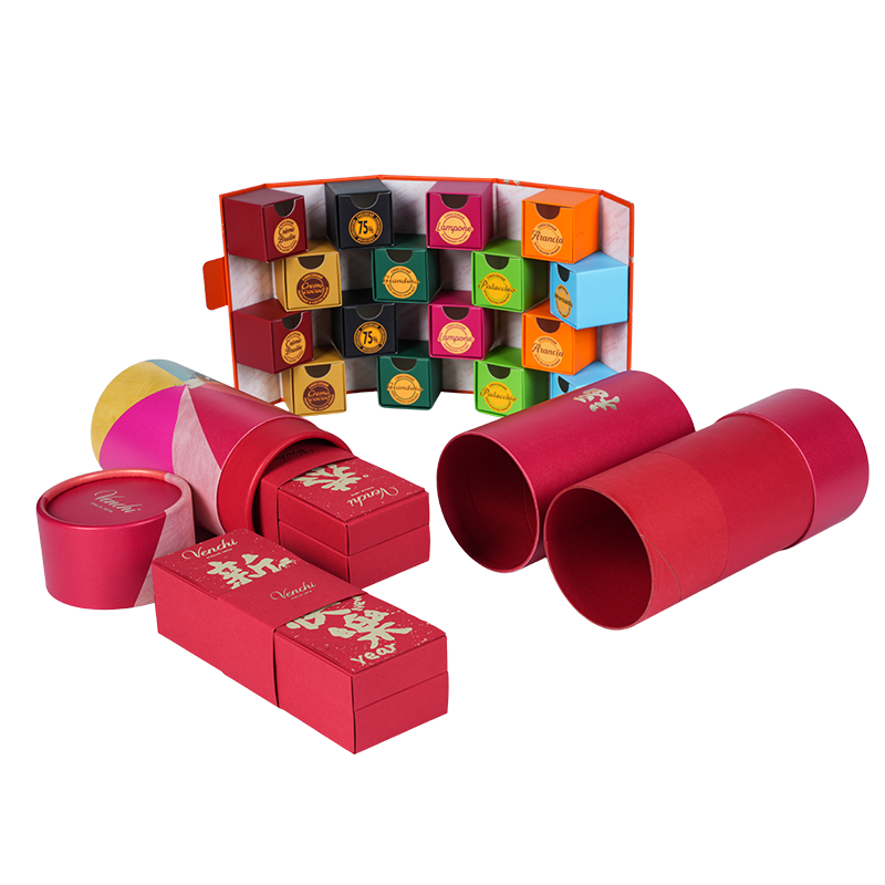 Жесткая съемная крышка (небо и земля) круглая шоколадная коробка