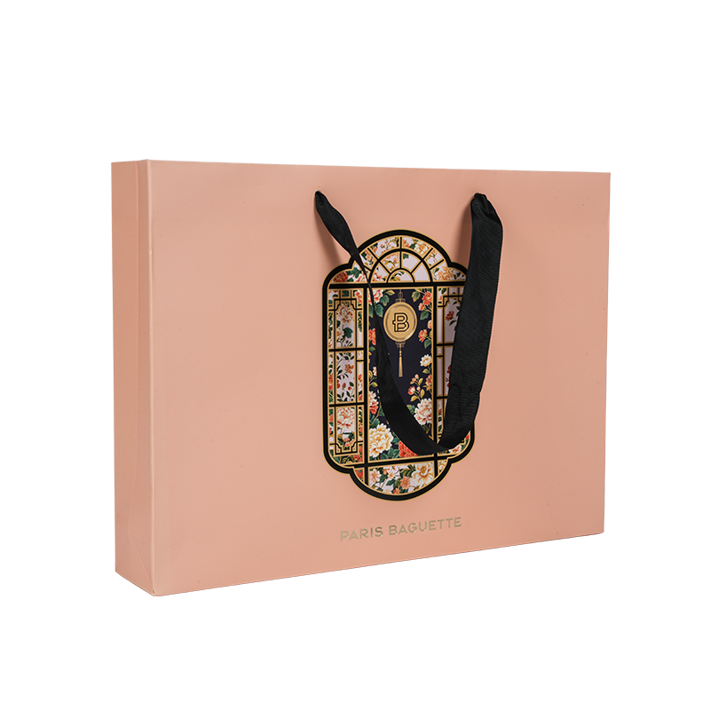 Сумка для переноски торта из крафт-белого картона с водостойкой ручкой